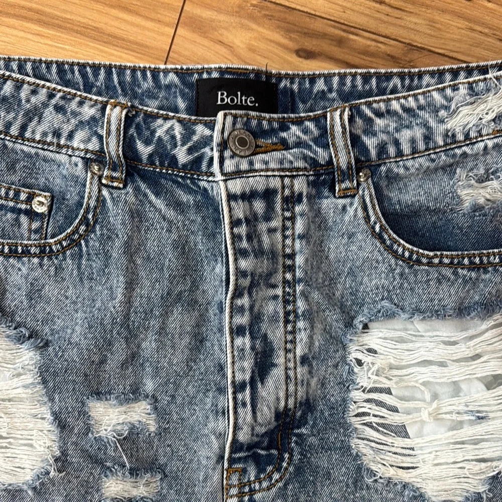 Bolte Distressed Denim Skirt